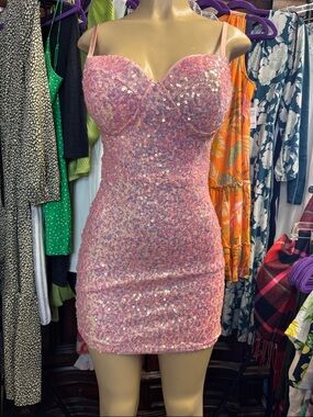 Fashionova Pink Sequin Bodycon Dress - Women